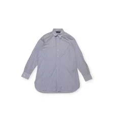 美品　RALPH LAUREN　ラルフローレン　長袖シャツ　ブラウス　ストライプ　プルオーバー　ロング丈　サイズ4　コットン　ブルー