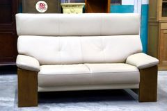 T1542☆展示品☆国産最高峰 浜本工芸 本革 三人掛ソファ 3Pソファ