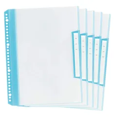 【数量限定】A4 ネイビー 6ポケット RE-202CF 横入 リフィール式クリアーファイル 84-851 ポケットファイル ×5冊 プラス