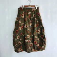 ヴィンテージ フラワー パータン ロング スカート カーヴィー フリーサイズ