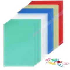 【数量限定】(5色×6枚) クリアファイル 0.16mm厚 30枚 透明 ファイル ケース カラー 書類整理 資料収納 書類保護 A4 薄型 縦型 持ち運びに便利 クリアホルダー レッド イェロー ブルー DY.2ten グリーン クリア