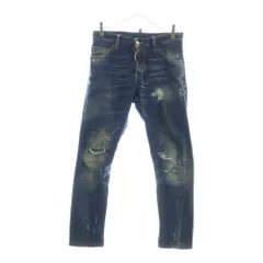 DSQUARED2 (ディースクエアード) 16AW SEXY TWIST JEAN セクシーツイスト ダメージ加工 ボタンフライ デニムパンツ インディゴ S71LB0193 S30342