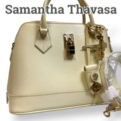 【美品】Samantha Thavasa サマンサタバサ　ショルダーバッグ　ハンドバッグ　手提げ　イエロー系　レザー　本革　お出かけ　普段使い　日常使い　レディース　通勤　通学　おでかけ　おしゃれ　カバン　鞄　かばん　ブランド