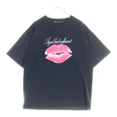 A GOOD BAD INFLUENCE (アグッドバッドインフレンス) KISS OF LIFE TEE キスオブライフ フロントプリントTシャツ 半袖クルーネックカットソー ブラック