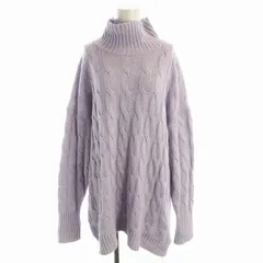B&Y ユナイテッドアローズ BEAUTY&YOUTH ビューティー&ユース BY 5ゲージケーブルタートルネックニットチュニック セーター 長袖 ハイネック アルパカ混 F 紫 パープル 1613-119-3155 /EE