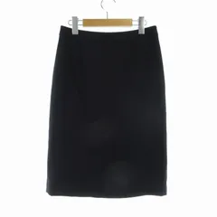 ポールスチュアート PAUL STUART タイトスカート ひざ丈 スリット 6 M ダークネイビー /DK ■PN