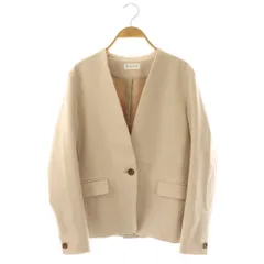 プラステ PLST ブラッシュドバックカラーレスジャケット ノーカラー M ベージュ /AT ■OS