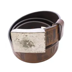 ディーゼル DIESEL ベルト レザー 型押し 総柄 95/88 茶 ブラウン /BB