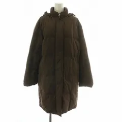 バーバリー ロンドン BURBERRY LONDON ダウンコート ジャケット アウター ミドル 裏地ノバチェック フード ジップアップ 38 M 茶色 ブラウン /XZ ■GY03