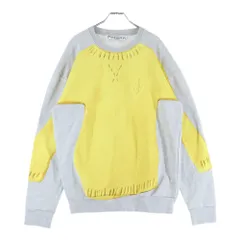 J.W.ANDERSON (ジェー ダブリュー アンダーソン) トロンプルイユ プリント ロゴ刺繍 クルーネック プルオーバースウェットトレーナー グレー/イエロー JW0170PG1216907のサムネイル