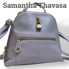 【美品】Samantha Thavasa サマンサタバサ　リュック　バッグパック　ショルダーバッグ　ハンドバッグ　手提げ　パープル　レザー　本革　お出かけ　普段使い　日常使い　レディース　通勤　通学　おでかけ　おしゃれ　カバン　鞄　かばん　ブランド