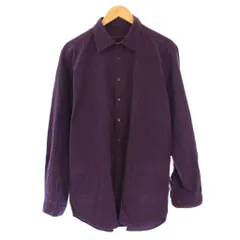 エトロ ETRO カジュアルシャツ 長袖 レギュラーカラー コーデュロイ 総柄 XL 紫 パープル /BB
