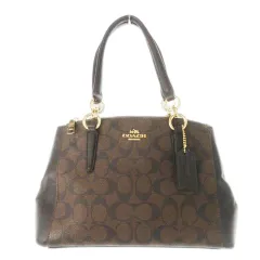 コーチ COACH ハンドバッグ 2way ショルダーバッグ PVC レザー 革 シグネチャー ロゴ 茶 ブラウン F58290 /CK12 ■GY18