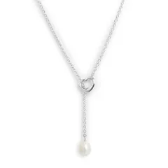 ティファニー オープンハート エルサ ペレッティ 1Pパール ラリアット ネックレス ペンダント SV925 スターリングシルバー 60116057 TIFFANY&Co.（美品）