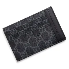 グッチ GGエンブレム カードケース 名刺入れ 定期入れ パスケース GGスプリームキャンバス ブラック グレー 821208 GUCCI（未使用保管品）