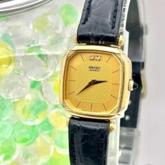 新品電池】 SEIKO セイコー 2Pダイヤ ゴールド レディース 腕時計