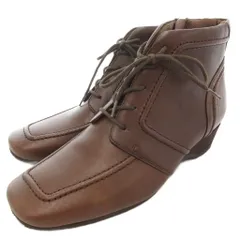 アシックス asics ペダラ ショートブーツ シューズ ローヒール サイドジップ 茶 ブラウン /AE