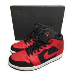NIKE ナイキ Air Jordan 1 Mid Reverse Bred エアジョーダン1 スニーカー 554724-054 28cm ブラック/レッド メンズ