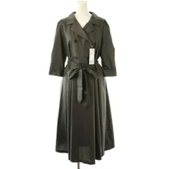 フェルゥ Feroux トレンチ風 ワンピース ミモレ ロング 七分袖 2 グレー カーキ /AT ■OS