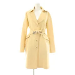 バーバリーブルーレーベル BURBERRY BLUE LABEL ウール ロングコート 裏地チェック 40 アイボリー /AT ■OS