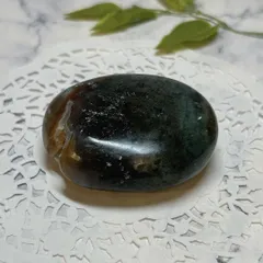 【E17003】モスアゲート　ペブル　インド　メノウ アゲート 天然石  原石 磨き石
