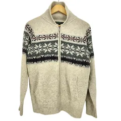 エディーバウアー Eddie Bauer ナイロン混 ノルディック柄 ショールカラー ウール ジップ カーディガン メンズ import：M のサムネイル