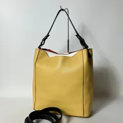 2511-361｜美品｜フルラ 2WAYショルダーバッグ レザー イエロー