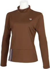 フィラ FILA テニス ロングスリーブシャツ レディース ウィメンズ 女性 大人 長袖 ロンT トップス ウェア ハイネック ロゴ ライン テープ ヘリテージ すっきりデザイン 部活動  EL0234 34Z アイボリー