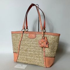 COACH コーチ トートバッグ 肩掛け バイカラー ピンク フラワー