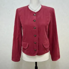 【美品】80s 90s Vintage Laura Ashley ローラアシュレイ ノーカラーコーデュロイジャケット サイズ11 肩パッド入り レトロヴィンテージのサムネイル