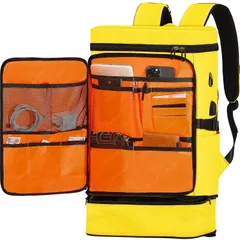 【在庫処分】防災 学生 通勤 アウトドア登山 30L USB充電ポート付き 靴/弁当収納 拡張機能 2層式 防水17インチPC 男女兼用 バックパック スクエア型 リュックサックビジネスリュック 旅行 スポーツリュック 大容量 メンズ リュック [AISFA]