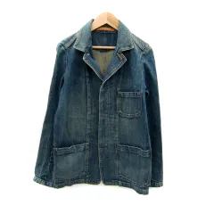 ツモリチサト TSUMORI CHISATO デニムジャケット テーラードジャケット ミドル丈 シングルボタン 1 青 ブルー /SY26のサムネイル