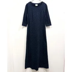 ローラアシュレイ カットソーワンピース 小花柄 ネイビー UK製 S【送料込み】