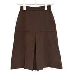 ZM1698  LA MODE ROPE  ラモードロペ　ウール　膝丈スカート　ブラウン　茶色　レディース　サイズ 6