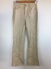 ZARA フェイクレザー スリムフレアトラウザー レディース 34 クリーム 4011202512170066