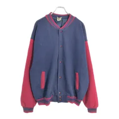 90年代 FRUIT OF THE LOOM フルーツオブザルーム スウェット スタジャン ネイビー(メンズ XXL)中古 古着 V7205