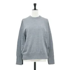 HUMAN WOMAN ヒューマンウーマン ニット グレー サイズ:M | 23秋冬 二重襟袖プルオーバーニット / セーター | クルーネック 長袖 ハイゲージ バイカラー ウール | トップス【レディース】【中古】