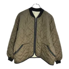 80年代 Sears シアーズ 中綿 ナイロンキルティングジャケット オリーブ(メンズ L)中古 古着 V7403