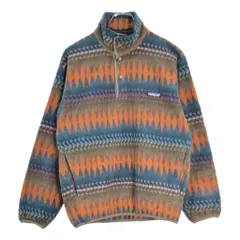90年代 USA製 patagonia パタゴニア SYNCHILLA シンチラ スナップT フリースジャケット アウトドア 幾何柄 マルチカラー(メンズ XS) V7488