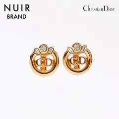 Christian Dior クリスチャンディオール イヤリング ヴィンテージ CDロゴ ラインストーン【中古】