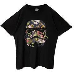 L 映画 スターウォーズ キャラクター キャラT ブラック 黒 Tシャツ メンズ レディース ユニセックス 古着 半袖