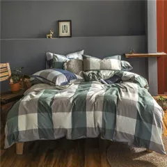 【新着商品】オーガニックコットン洗いざらしの綿100% 掛けふとんカバー 単品売り 掛けふとんカバー シングル 洗い替え 布団カバー 防ダニ 掛け布団カバー グリーン 綿100% チェック