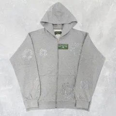 正規品 Denim Tears デニムティアーズ×スワロフスキー Swarovski グレー 花柄 ジップアップパーカー フーディー フード付き ストリートファッション メンズ ユニセックス