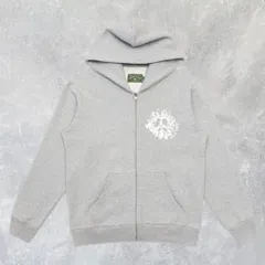 正規品 Denim Tears デニムティアーズ グレー ロゴ ジップアップパーカー フーディー フード付き ストリートファッション メンズ ユニセックス