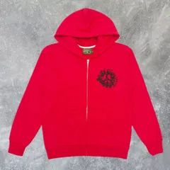 正規品 Denim Tears デニムティアーズ レッド ロゴ ジップアップパーカー フーディー フード付き ストリートファッション メンズ ユニセックス