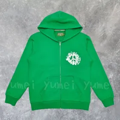 正規品 Denim Tears デニムティアーズ グリーン ロゴ ジップアップパーカー フーディー フード付き ストリートファッション メンズ ユニセックス