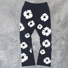 正規品 Denim Tears デニムティアーズ  ブラック 花柄 スウェットパンツ ロングパンツ ワイドパンツ ストリートファッション メンズファッション