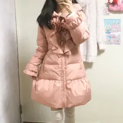 ヴィンテージ ピンク レイ ダウン コート 姫ギャル ロギャル リズリサ