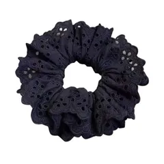 【在庫処分】ブラック 多層リボンのレースのヘアリングを引き締める魅力的な多層リボンの女の子の髪ひも ヘアアクセサリー ポニーテールホルダー 大ぶり おしゃれ まとめ髪 髪留め レース ChasCoCoシュシュ