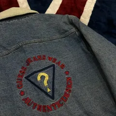 GUESS 90s シェルパ デニム ジャケット/汚れあり